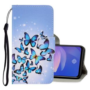 For Vivo Y91c 3D Colored Drawing Horizontal Flip PU Leather Case with Holder & Card Slots & Wallet(Multiple Butterflies)