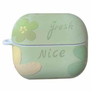 For Samsung Galaxy Buds3 / Buds3 Pro Oil Painting Frosted PC Earphone Protective Case(Fresh Nice Green)