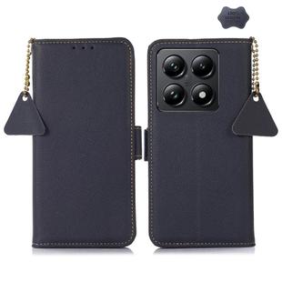 For Xiaomi 14T Side-Magnetic TJ Genuine Leather RFID Phone Case(Blue)