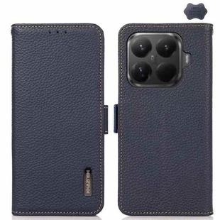 For Xiaomi 15T Pro 5G KHAZNEH Side-Magnetic Litchi Genuine Leather RFID Phone Case(Blue)
