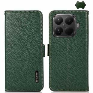 For Xiaomi 15T Pro 5G KHAZNEH Side-Magnetic Litchi Genuine Leather RFID Phone Case(Green)