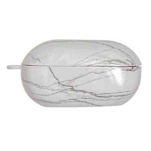 For Beats Solo Buds Marble Texture Glossy PC Earphone Protective Case(White)