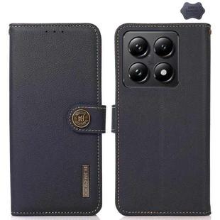 For Xiaomi 14T Pro KHAZNEH Custer Texture RFID Genuine Leather Phone Case(Blue)