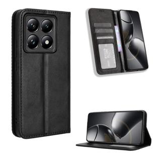 For Xiaomi 14T Magnetic Buckle Retro Texture Leather Phone Case(Black)