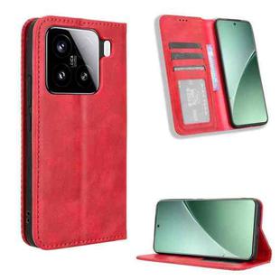 For Xiaomi 15 Pro Magnetic Buckle Retro Texture Leather Phone Case(Red)