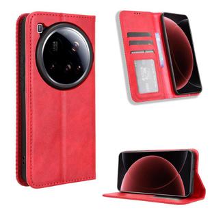 For Xiaomi 15 Ultra Magnetic Buckle Retro Texture Leather Phone Case(Red)