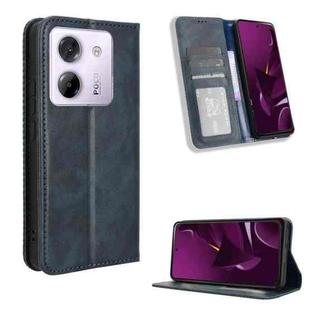 For Xiaomi Poco M7 Pro 5G Magnetic Buckle Retro Texture Leather Phone Case(Blue)