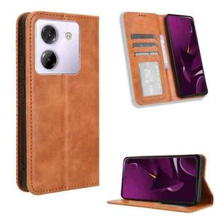 For Xiaomi Poco X7 Pro 5G Magnetic Buckle Retro Texture Leather Phone Case(Brown)