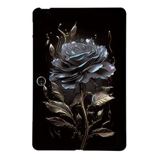 For OnePlus Pad Go Color Painting Pattern Smart Tablet TPU Case(Black Rose)