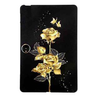 For OnePlus Pad 2 12.1 Color Painting Pattern Smart Tablet TPU Case(Golden Rose)