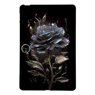 For OnePlus Pad 2 12.1 Color Painting Pattern Smart Tablet TPU Case(Black Rose)