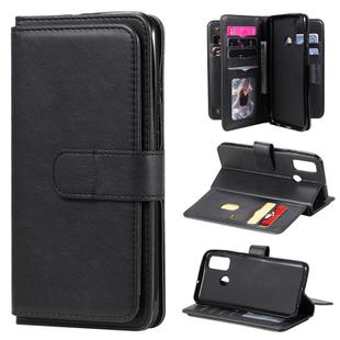 For Huawei P Smart(2020) Multifunctional Magnetic Copper Buckle Horizontal Flip Solid Color Leather Case with 10 Card Slots & Wallet & Holder & Photo Frame(Black)