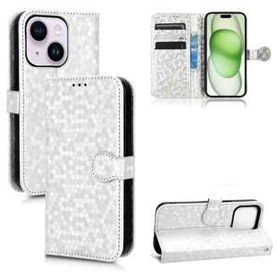 For iPhone 15 Plus Honeycomb Dot Texture Leather Phone Case(Silver)