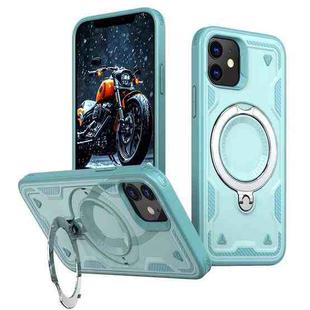 For iPhone 12 PC Hybrid TPU Armor MagSafe Holder Phone Case(Light Blue)