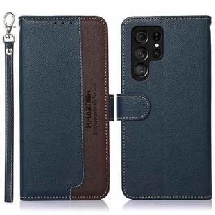 For Samsung Galaxy S25 Ultra KHAZNEH Litchi Texture Leather RFID Phone Case(Blue)