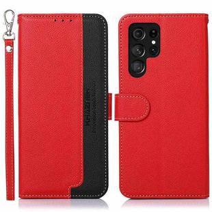 For Samsung Galaxy S25 Ultra KHAZNEH Litchi Texture Leather RFID Phone Case(Red)