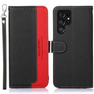 For Samsung Galaxy S25 Ultra KHAZNEH Litchi Texture Leather RFID Phone Case(Black)