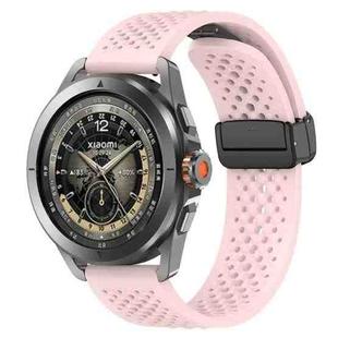 For Xiaomi Watch S4 Sport Folding Magnetic Buckle Silicone Watch Band(Pink)