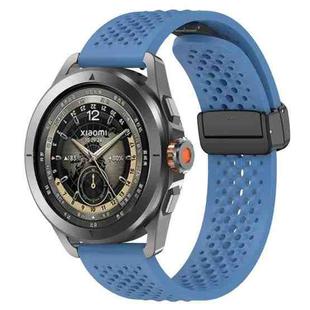 For Xiaomi Watch S4 Sport Folding Magnetic Buckle Silicone Watch Band(Blue)