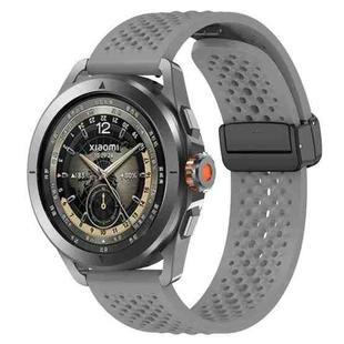 For Xiaomi Watch S4 Sport Folding Magnetic Buckle Silicone Watch Band(Titanium Gray)