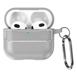 For AirPods 4 Carbon Fiber Texture Bluetooth Earphone Protective Case(Grey)