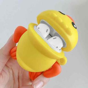 For AirPods 1 / 2 Swimming Small Yellow Duck Shape Earphone Protective Case