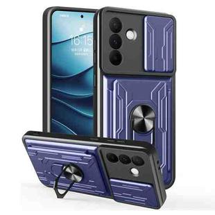 For Samsung Galaxy A36 5G Sliding Camshield TPU+PC Phone Case with Card Slot(Blue)