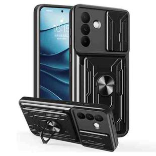 For Samsung Galaxy A36 5G Sliding Camshield TPU+PC Phone Case with Card Slot(Black)