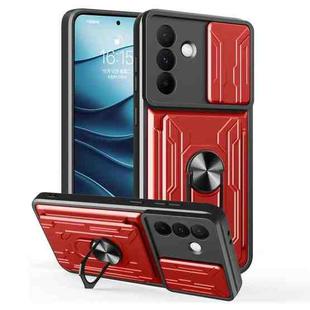 For Samsung Galaxy A36 5G Sliding Camshield TPU+PC Phone Case with Card Slot(Red)