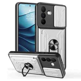 For Samsung Galaxy A36 5G Sliding Camshield TPU+PC Phone Case with Card Slot(White)