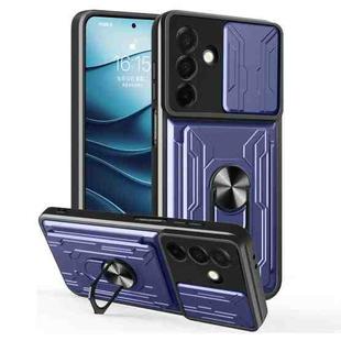 For Samsung Galaxy A26 5G Sliding Camshield TPU+PC Phone Case with Card Slot(Blue)