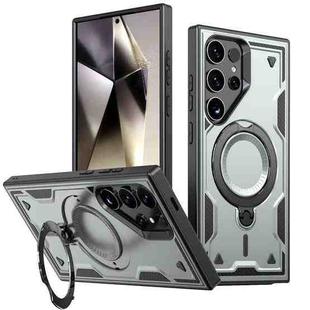 For Samsung Galaxy S23 Ultra 5G PC Hybrid TPU Armor MagSafe Holder Phone Case(Grey)