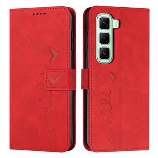 For Infinix Hot 50 4G Skin Feel Heart Embossed Leather Phone Case(Red)