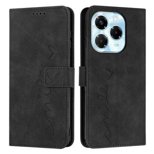 For Infinix Note 40X 5G Skin Feel Heart Embossed Leather Phone Case(Black)