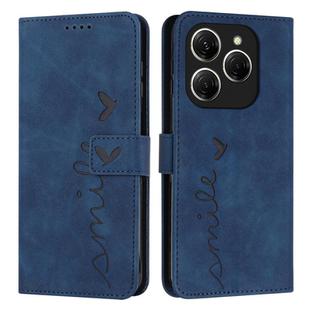 For Tecno Spark 20 Pro 5G Skin Feel Heart Embossed Leather Phone Case(Blue)