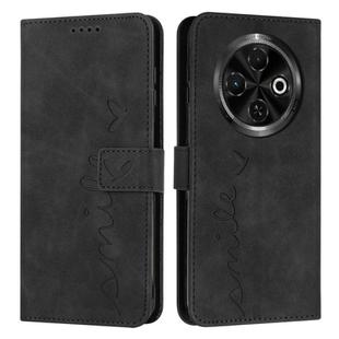 For Tecno Spark 30C Skin Feel Heart Embossed Leather Phone Case(Black)