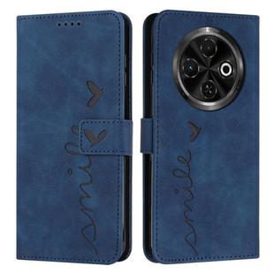 For Tecno Spark 30C Skin Feel Heart Embossed Leather Phone Case(Blue)