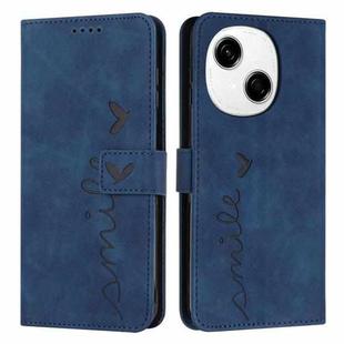 For Tecno Spark Go 1 Skin Feel Heart Embossed Leather Phone Case(Blue)