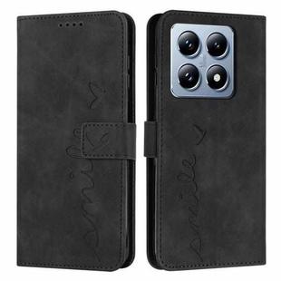 For Xiaomi 14T Pro Skin Feel Heart Embossed Leather Phone Case(Black)