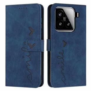 For Xiaomi 15 Skin Feel Heart Embossed Leather Phone Case(Blue)
