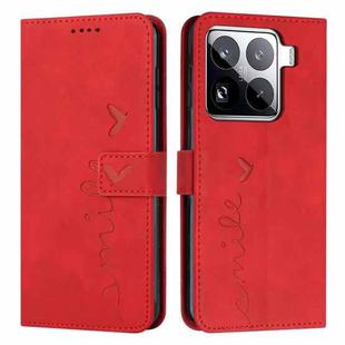 For Xiaomi 15 Pro Skin Feel Heart Embossed Leather Phone Case(Red)