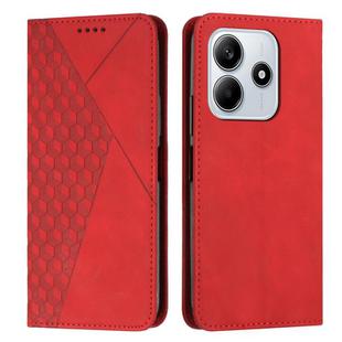 For Redmi Note 14 4G 163.25mm Diamond Splicing Skin Feel Magnetic Leather Phone Case(Red)