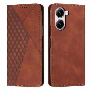 For Redmi Turbo 4 / Xiaomi Poco X7 Pro Diamond Splicing Skin Feel Magnetic Leather Phone Case(Brown)