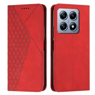 For Xiaomi 14T Pro Diamond Splicing Skin Feel Magnetic Leather Phone Case(Red)