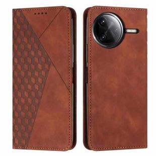 For Xiaomi Poco F7 Pro / F7 Ultra Diamond Splicing Skin Feel Magnetic Leather Phone Case(Brown)