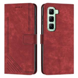 For Infinix Hot 50 4G Skin Feel Stripe Pattern Leather Phone Case(Red)