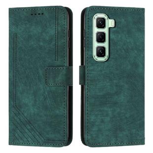 For Infinix Hot 50 4G Skin Feel Stripe Pattern Leather Phone Case(Green)