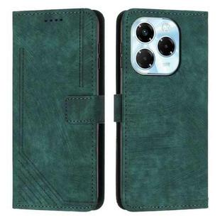 For Infinix Note 40X 5G Skin Feel Stripe Pattern Leather Phone Case(Green)