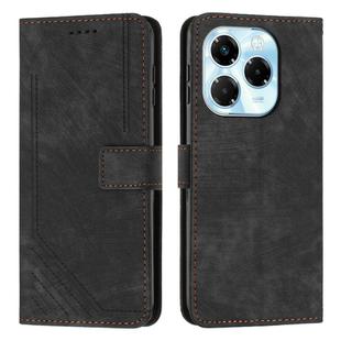 For Infinix Note 40X 5G Skin Feel Stripe Pattern Leather Phone Case(Black)