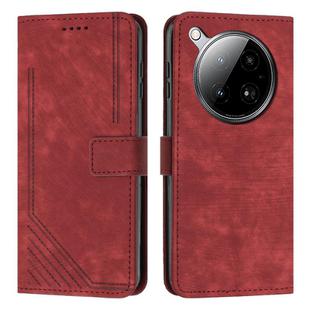 For Infinix Zero 40 4G Skin Feel Stripe Pattern Leather Phone Case(Red)